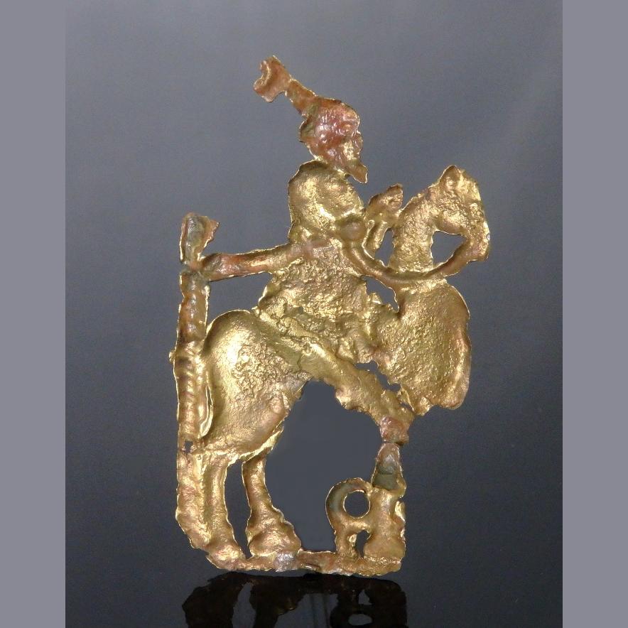 Rare Medeival Brass Applique Of A Wise Man On A Camel