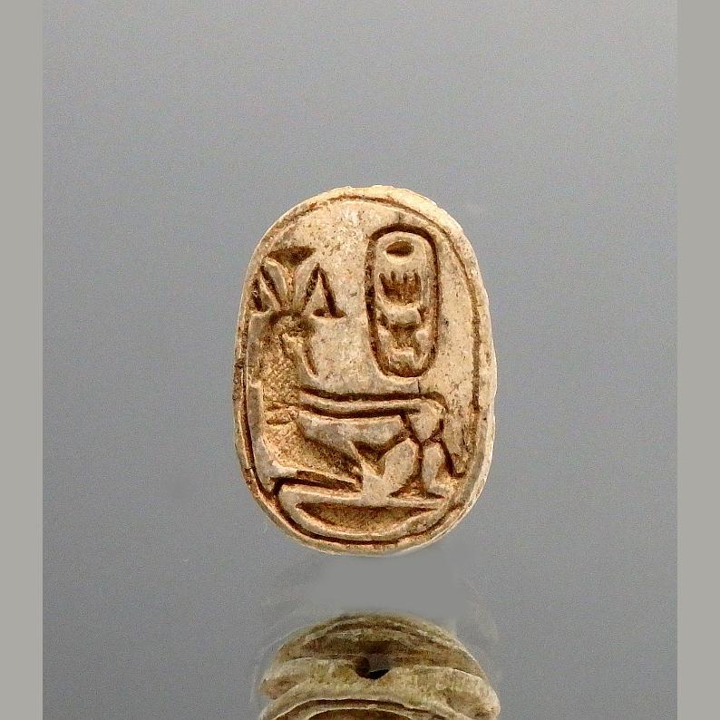 Egyptian Scarab Of The Nile God & Hieroglyphs Of Tehutmes Iii