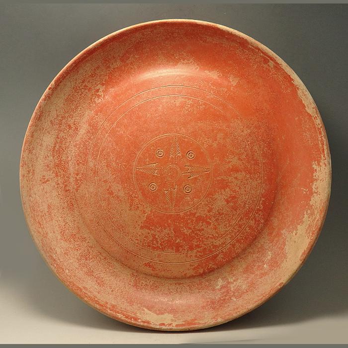 Large Decorated Roman North African Red Ware Dish
