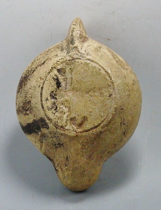 Roman Terracotta Oil Lamp With Makers Mark
