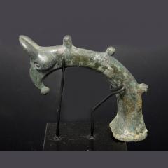 Byzantine Bronze Oil Lamp Handle Of Griffin
