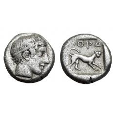 RARE Aiolis Nasos Pordosilene Ar Hemidrachm
