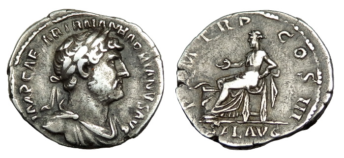 Hadrian Ar Denarius - Den of Antiquity