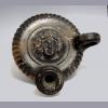 Greek Apulian Terracotta Black-Glazed Guttus With Medusa