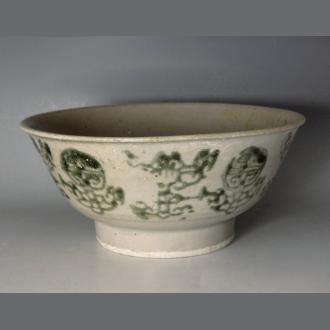 Bol Riz Swatow Bleu Et Blanc – épave Tek Sing, Porcelaine Chinoise Ancienne 1850