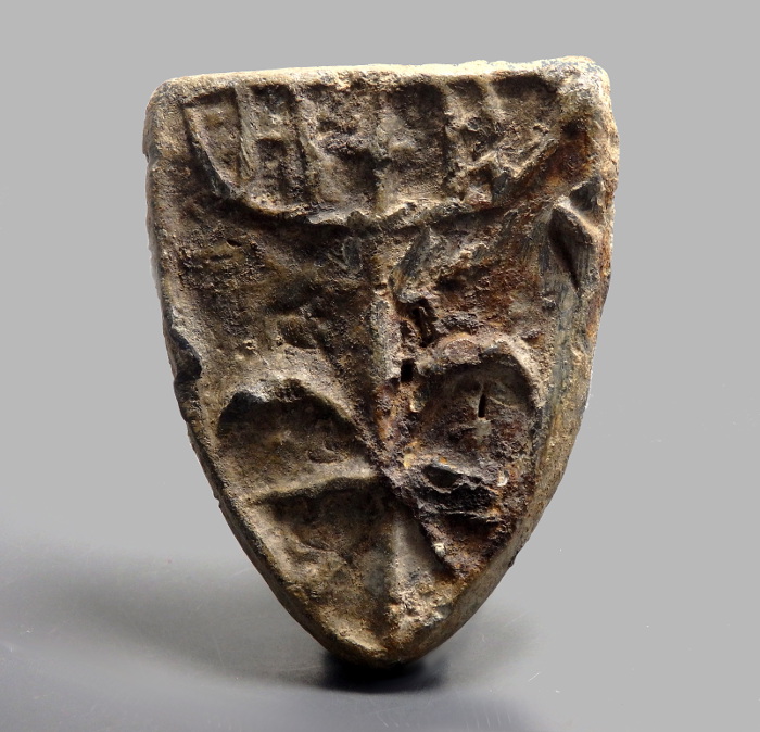 Large Medieval Lead Trade Weight With Fleur-De-Lis