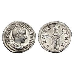 Gordian Ar Denarius. CHOICE.