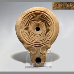 Decorated Roman Terracotta Oil Lamp