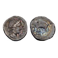 Q. Caecilius Metellus Pius Ar Denarius