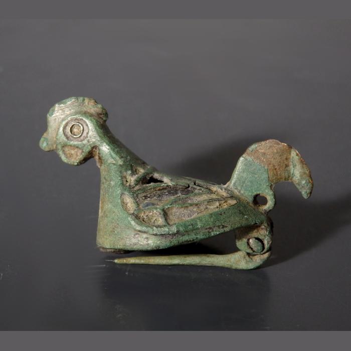 Roman Bronze Cockerel Brooch