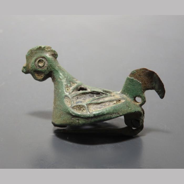 Roman Bronze Cockerel Brooch - Image 2