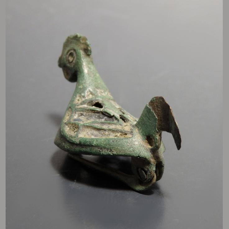 Roman Bronze Cockerel Brooch - Image 3