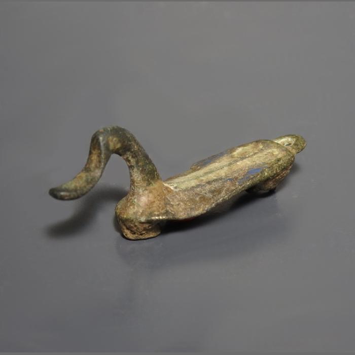 Roman Bronze Enamelled Swimming Duck Brooch - Image 2