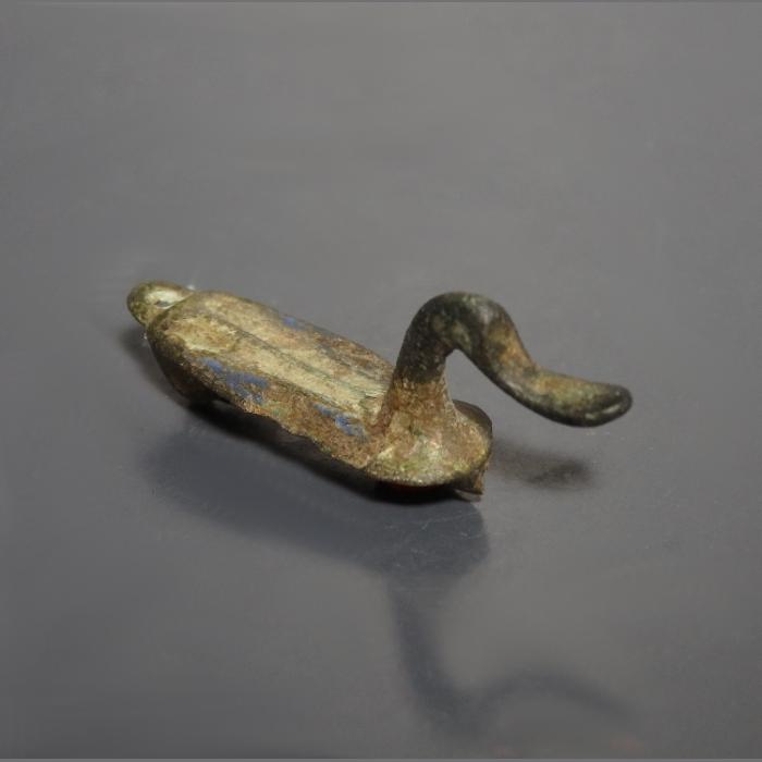 Roman Bronze Enamelled Swimming Duck Brooch
