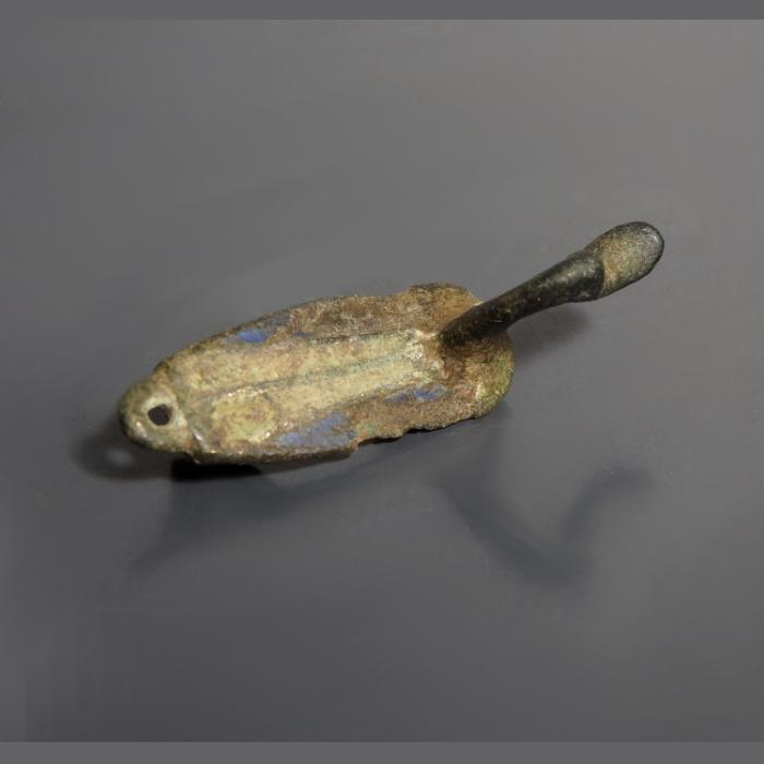 Roman Bronze Enamelled Swimming Duck Brooch - Image 3