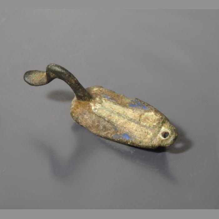 Roman Bronze Enamelled Swimming Duck Brooch - Image 4