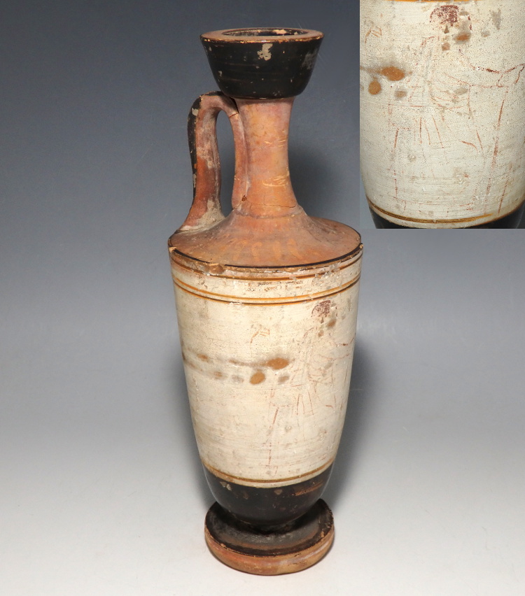 Very Large Decorated Attic White-Ground Lekythos