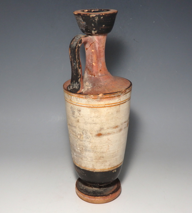 Very Large Decorated Attic White-Ground Lekythos - Image 5