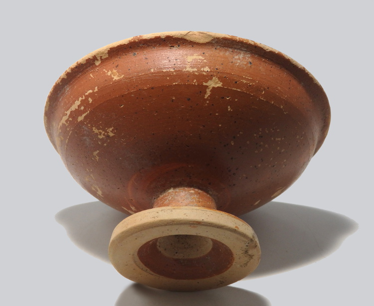 Greek Canosan Short Stemmed Terracotta Cup - Image 6