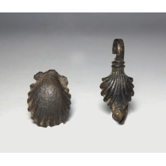 Medieval Miniature Bronze Scallop Shell Mounts