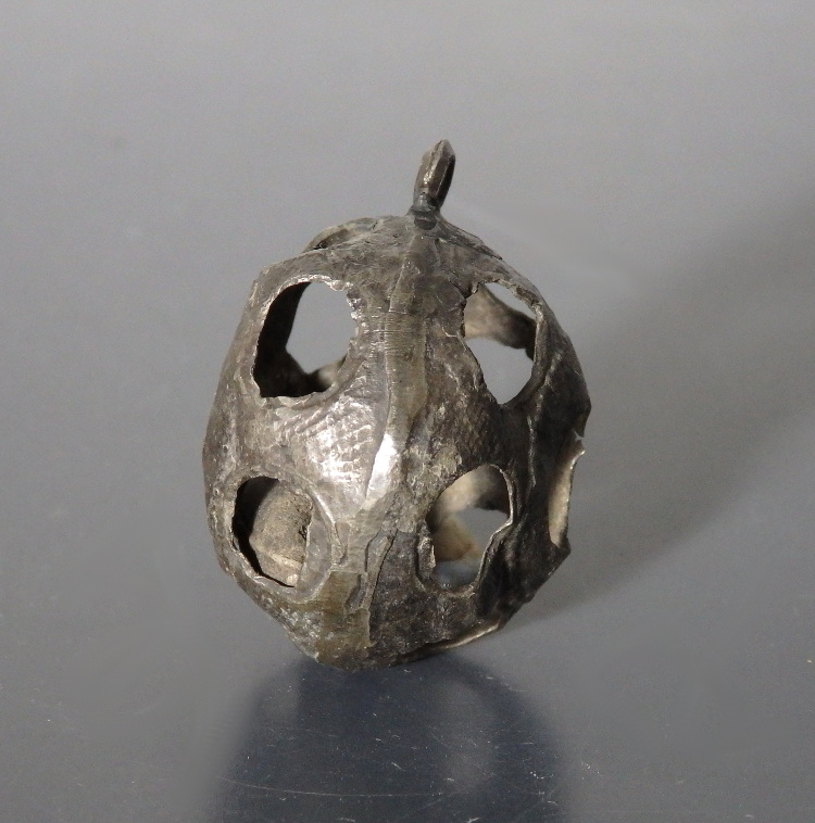 Medieval Pewter Openwork Rattle Bell - Image 4