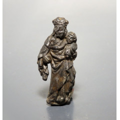 Medieval Lead Pewter Pilgrim Pendant of Madonna & Child