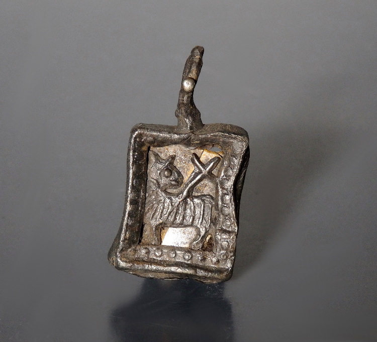 Medieval Framed Mirror of The Agnus Dei (Lamb of God) Pendant