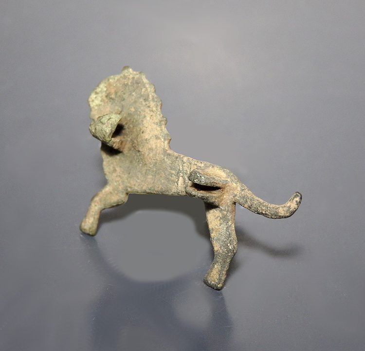 Roman Bronze Zoomorphic Enamelled Lion Brooch - Image 2