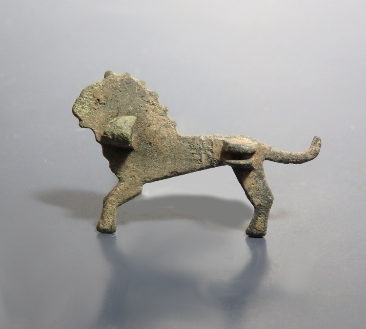 Roman Bronze Zoomorphic Enamelled Lion Brooch - Image 3