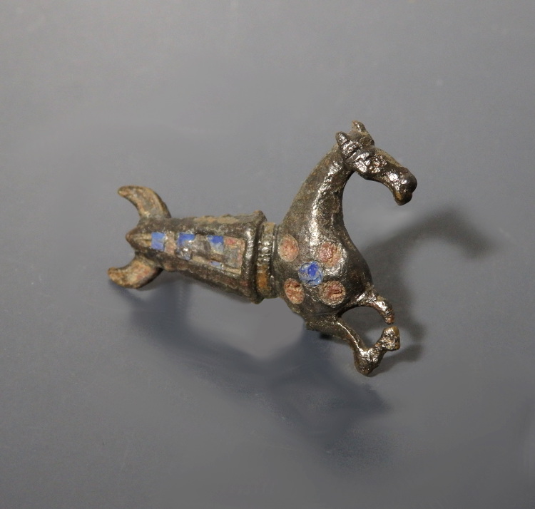 Roman Bronze Zoomorphic Enamelled Hippocampus Brooch - Image 3