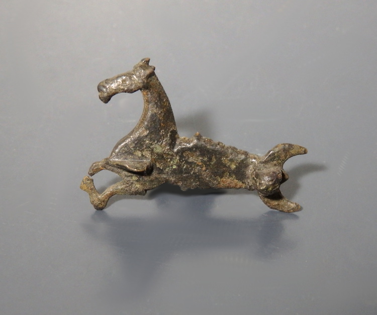 Roman Bronze Zoomorphic Enamelled Hippocampus Brooch - Image 4