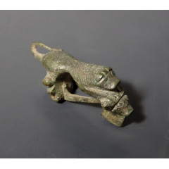 RARE Roman Bronze Lion Bow Brooch With Bulls Head