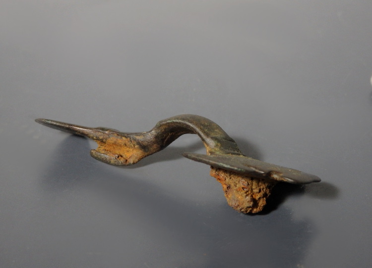 Anglo-Saxon Small Bronze Decorated Long Brooch - Image 8