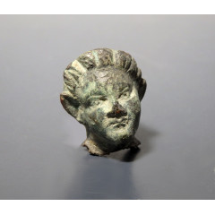 Roman Bronze Head of Young Pan