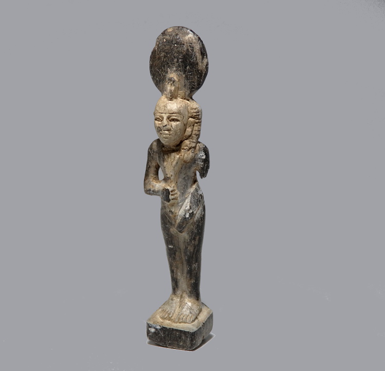 Egyptian Steatite Figure of Harpocrates Holding Lotus Flower - Image 3
