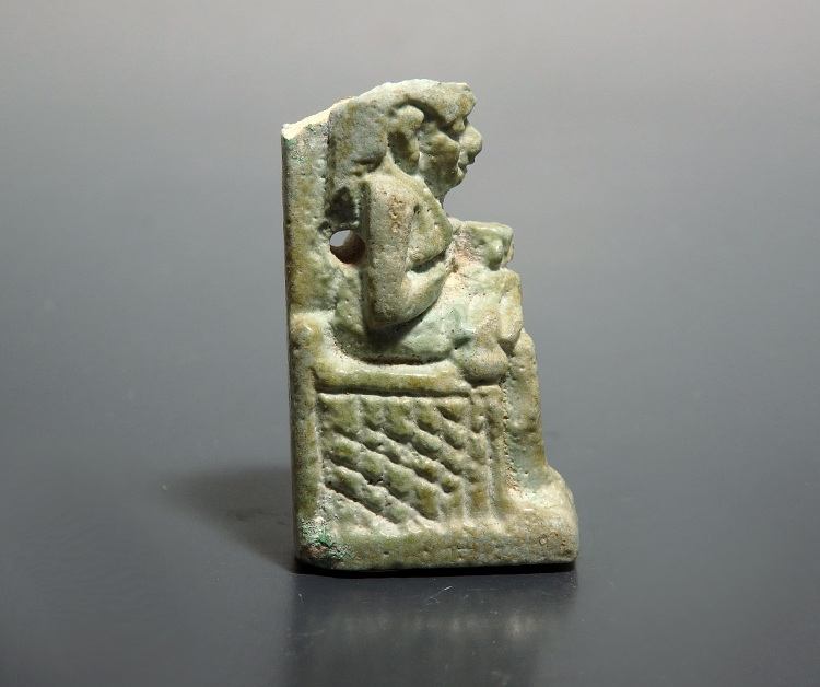 Very Large Egyptian Faience Amulet of Isis Nursing Horus - Image 3