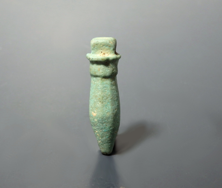 Egyptian Faience Wadj Sceptre Amulet - Image 2