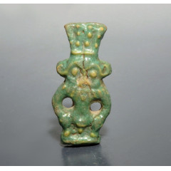 Very Large Romano-Egyptian Double Sided Faience Amulet of Bes