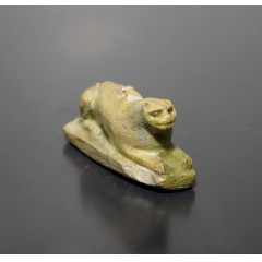 Egyptian Faience Recumbent Lion Amulet