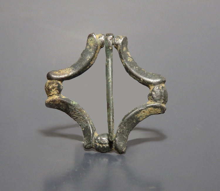 Medieval Bronze Lozenge-Shaped Brooch