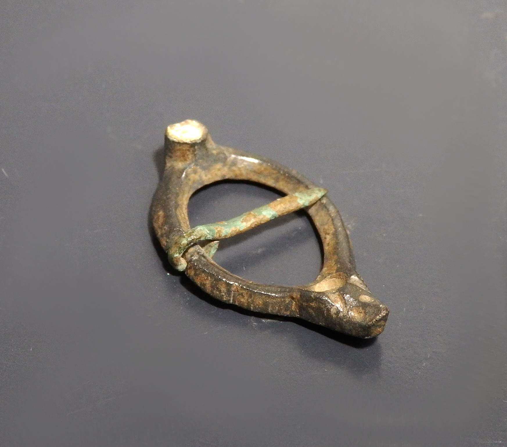 Medieval Bronze Brooch With Animal Head - Image 3