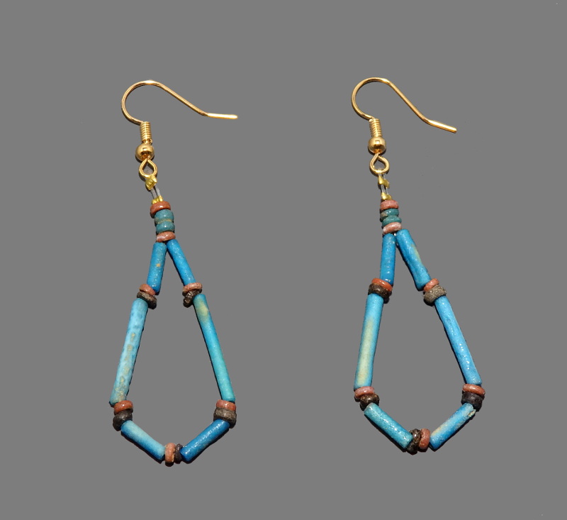 Egyptian Faience New Kingdom Beaded Earrings - Image 2
